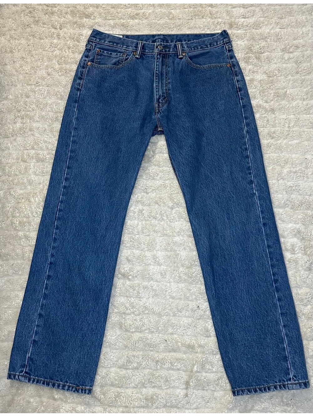 Levi's 505 Regular Fit medium wash straight leg denim jeans 36x32 classic
